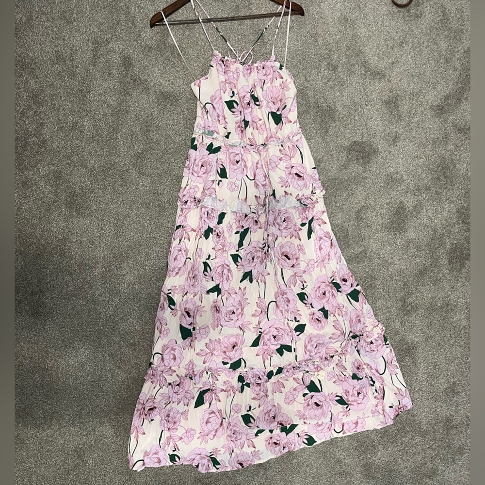 Lost&Wander Backless Spaghetti Strap Long Floral … - image 1